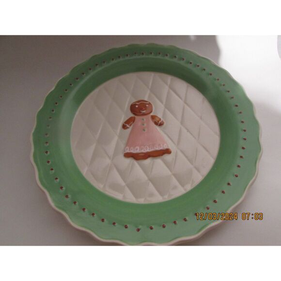 Bonnie Lynn gingerbread man & girl dessert appetizer plates set of 4 - Picture 4 of 7
